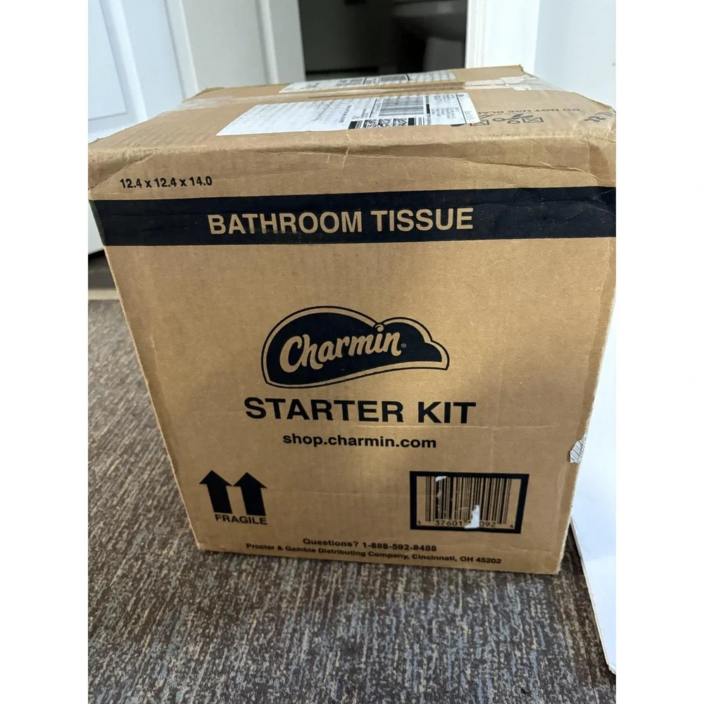 Charmin Ultra Soft Forever Roll Starter‎ Kit 2 Rolls + Holder Stainless Stand